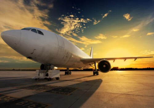 Passenger aircraft ready for departure at an airport