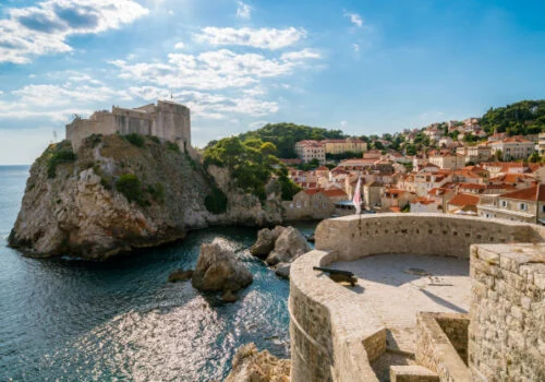 Fort Lovrijenac and the coastline of Dubrovnik